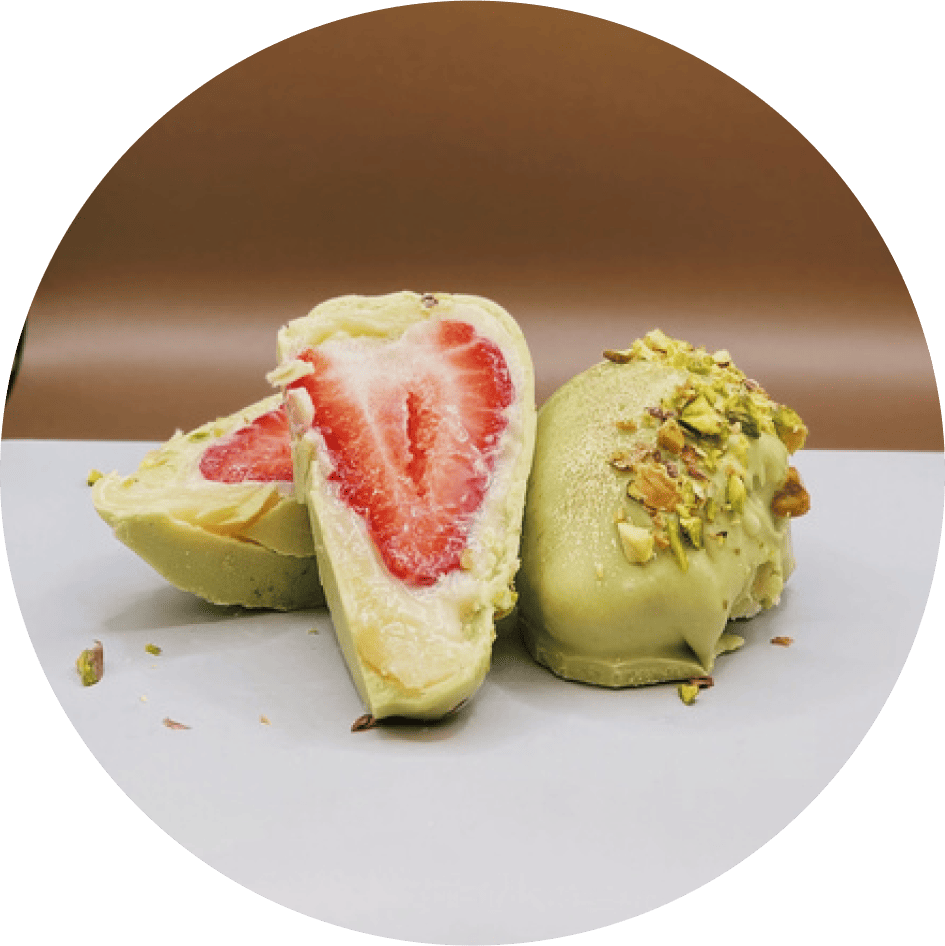 Bombom de Morango com Pistache